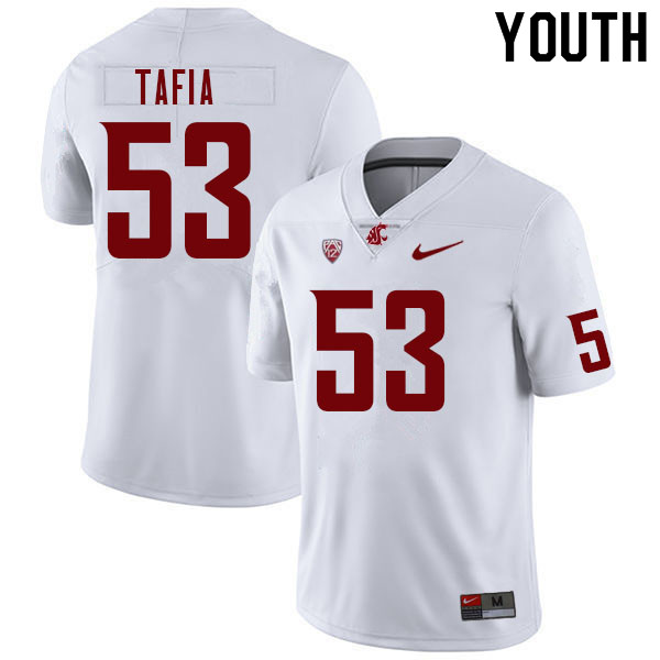 Youth #53 Jernias Tafia Washington State Cougars College Football Jerseys Sale-White